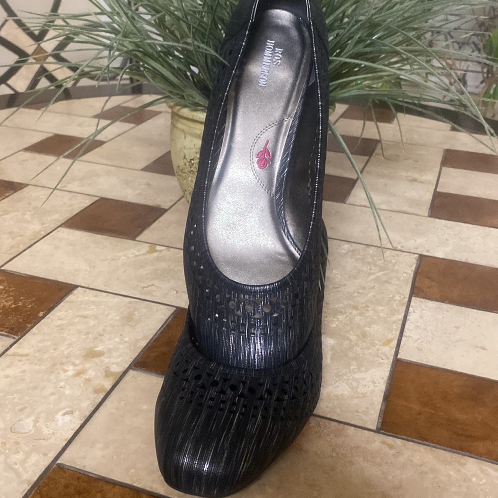 Ros Hommerson  tina black metallic pump workwear casual size 10WW New - Picture 6 of 11